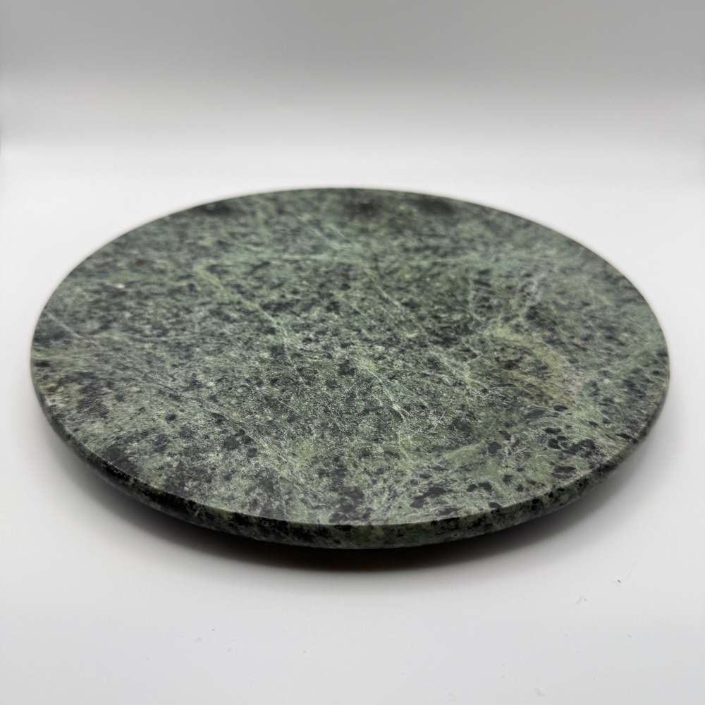 Vintage Green Marble 8" Round Cheese Board Charcuterie Platter Serving Tray Flat
